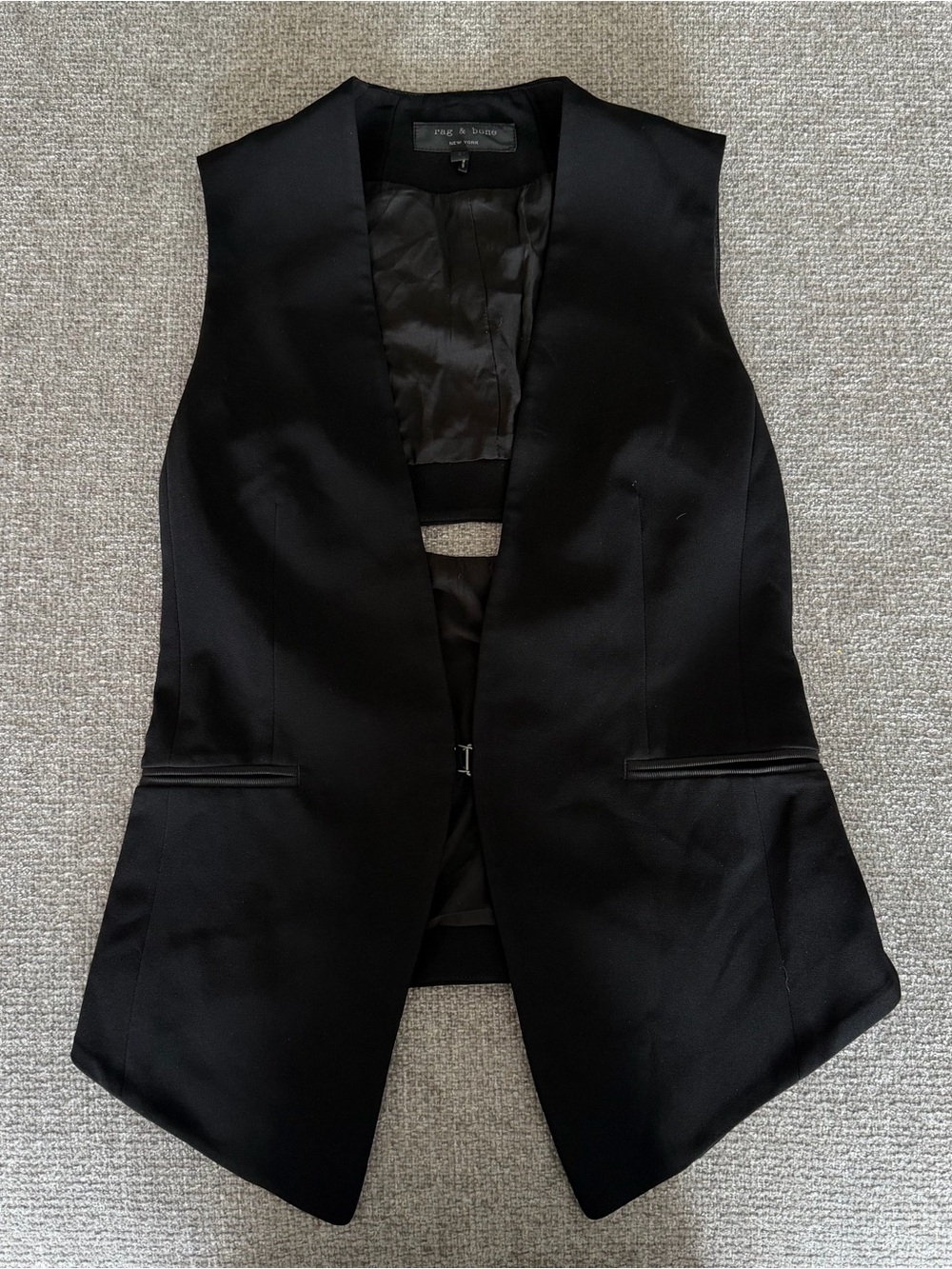 rag & bone Black Satin-Lined Vest